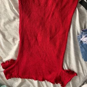 Smocked off shoulder dress